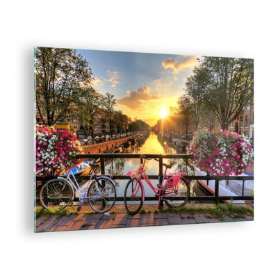 Impression sur verre - Image sur verre - Matin de printemps à Amsterdam - 70x50 cm