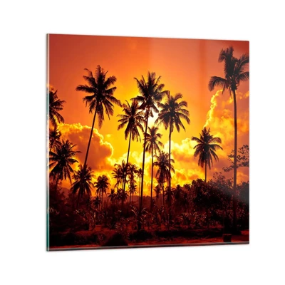 Impression sur verre - Image sur verre - Montagnes en feu, forêts en feu - 70x70 cm
