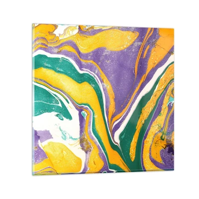 Impression sur verre - Image sur verre - Ondes de couleur - 30x30 cm