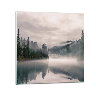 Impression sur verre - Image sur verre - Reflet dans le brouillard - 60x60 cm