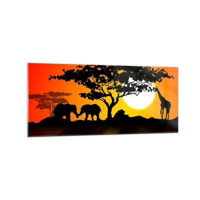 Impression sur verre - Image sur verre - Rencontre dans la savane - 120x50 cm