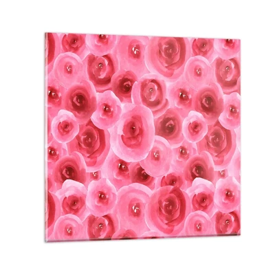 Impression sur verre - Image sur verre - Roses en-haut et en-bas - 30x30 cm