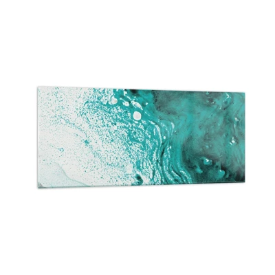 Impression sur verre - Image sur verre - Se fondre dans le bleu et le turquoise - 120x50 cm