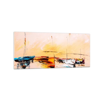 Impression sur verre - Image sur verre - Soirée à la marina - 120x50 cm