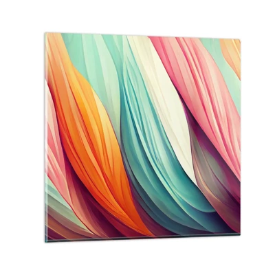 Impression sur verre - Image sur verre - Tissage arc-en-ciel - 70x70 cm