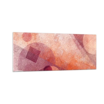 Impression sur verre - Image sur verre - Transformations géométriques en rose - 100x40 cm