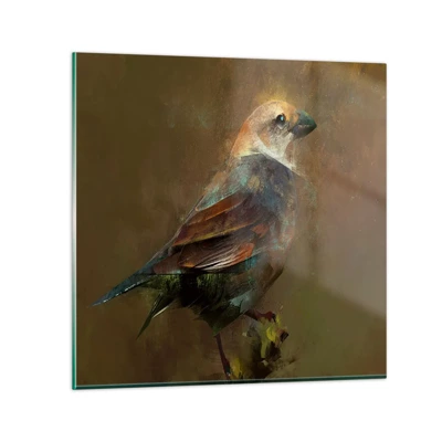 Impression sur verre - Image sur verre - Un moineau, un petit oiseau - 50x50 cm