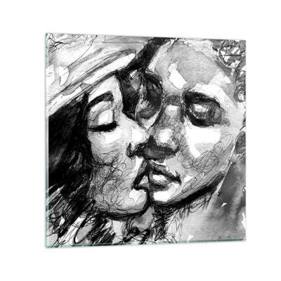 Impression sur verre - Image sur verre - Un moment tendre - 70x70 cm