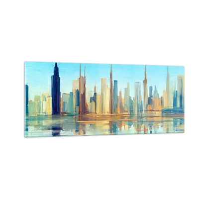 Impression sur verre - Image sur verre - Une métropole ensoleillée - 100x40 cm