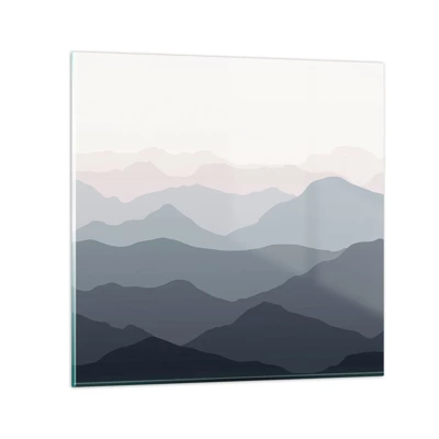 Impression sur verre - Image sur verre - Vagues de montagnes - 30x30 cm