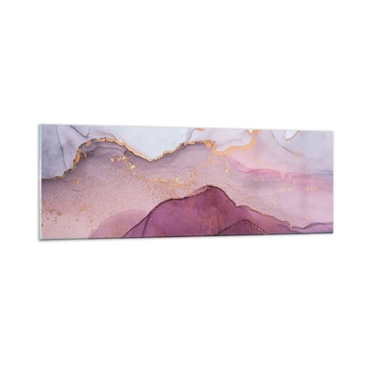 Impression sur verre - Image sur verre - Vagues lilas et violettes - 90x30 cm