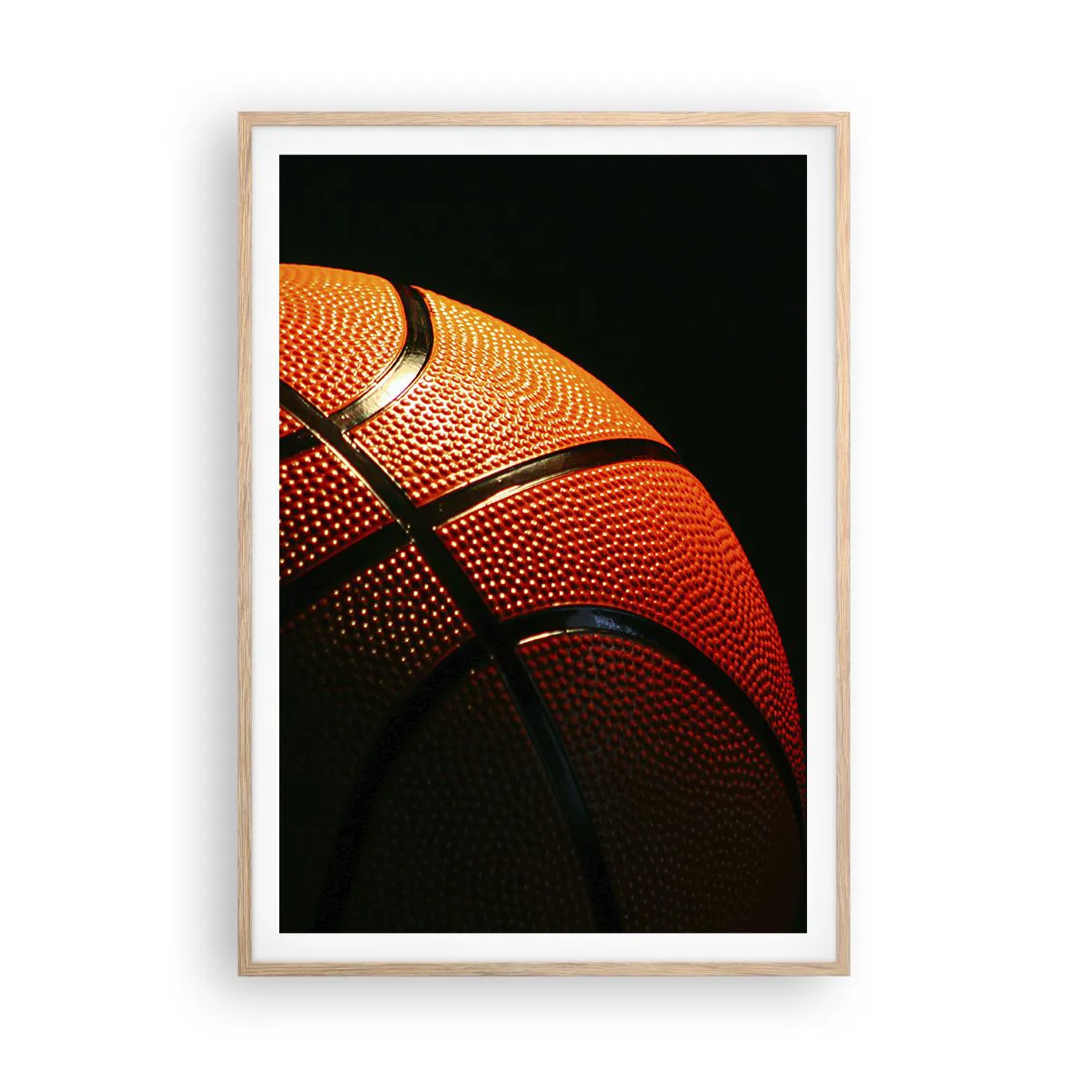 Affiche dans un chêne clair Arttor 70x100 cm - Belle comme une planète - Sport, Basket, Basket, Loisir, Rivalité, Pour le salon, Pour la chambre, Marron, Noir, Vertical, P2NPA70x100-2225