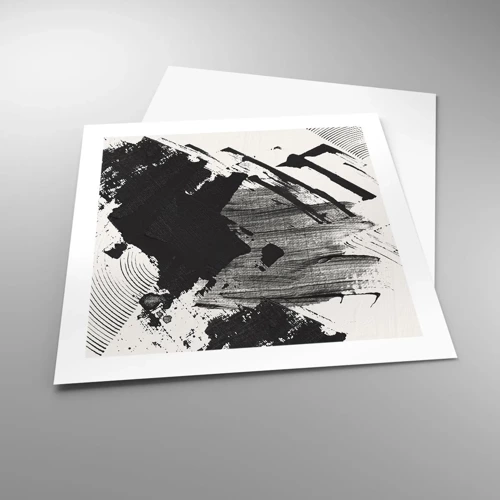 Affiche - Poster - Abstraction – expression du noir - 50x50 cm