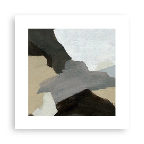 Affiche - Poster - Abstraction : le carrefour du gris - 30x30 cm