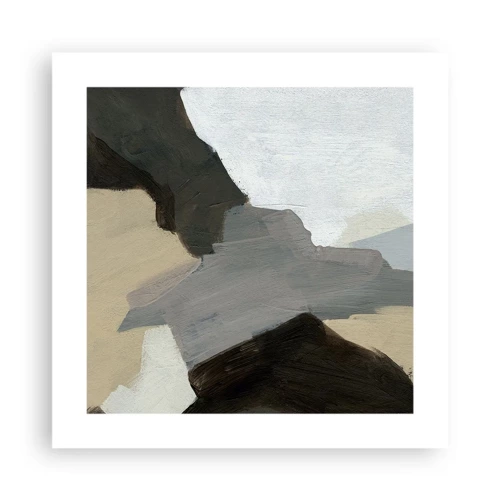 Affiche - Poster - Abstraction : le carrefour du gris - 40x40 cm