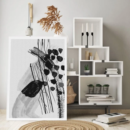 Affiche - Poster - Abstraction organique noir et blanc - 30x40 cm