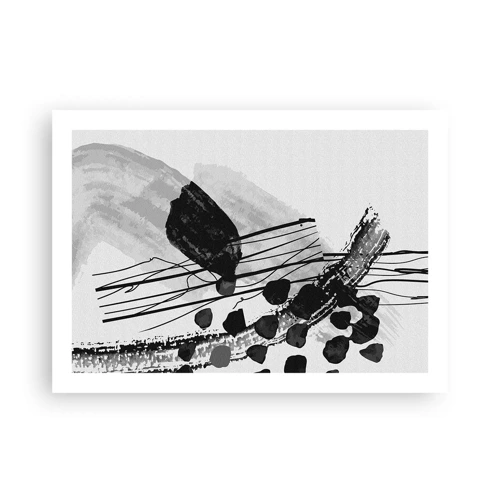 Affiche - Poster - Abstraction organique noir et blanc - 70x50 cm