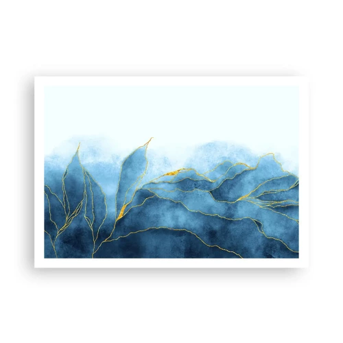 Affiche - Poster - Bleu doré - 100x70 cm