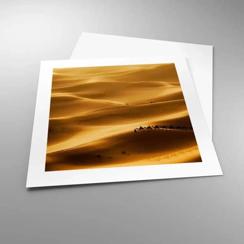 Affiche - Poster - Caravane sur les vagues du désert - 40x40 cm