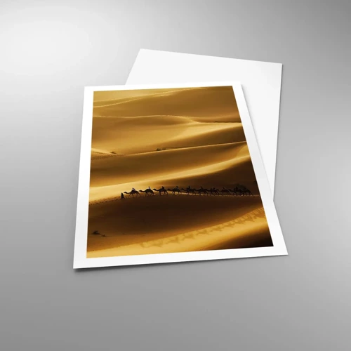 Affiche - Poster - Caravane sur les vagues du désert - 61x91 cm