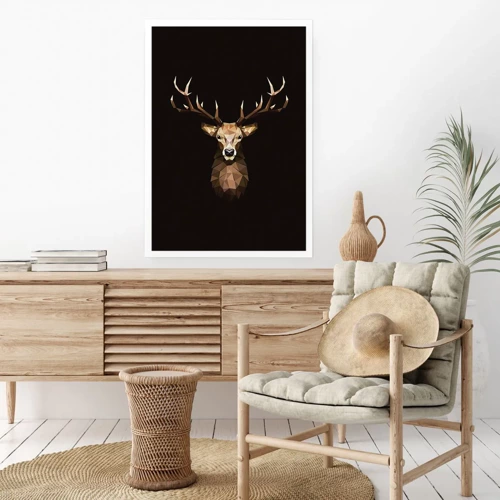 Affiche - Poster - Cerf cubique - 40x50 cm