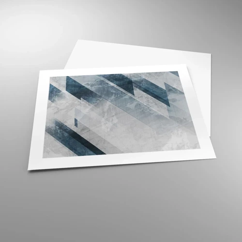 Affiche - Poster - Composition spatiale - mouvement gris - 50x40 cm