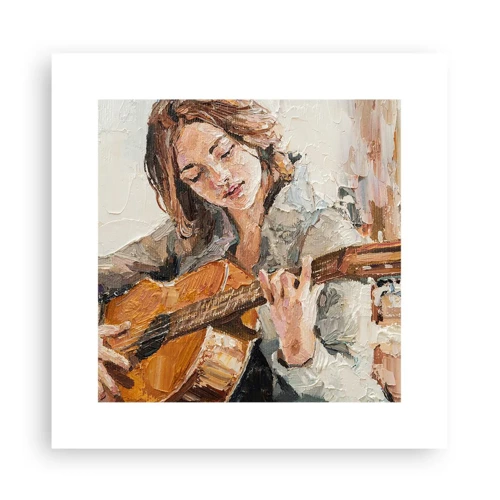Affiche - Poster - Concerto pour guitare et coeur de fille - 30x30 cm
