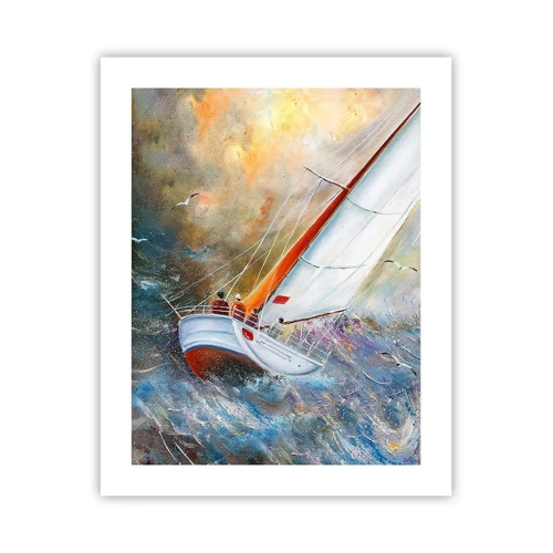 Affiche - Poster - Concourir sur les vagues - 40x50 cm