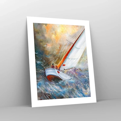 Affiche - Poster - Concourir sur les vagues - 40x50 cm