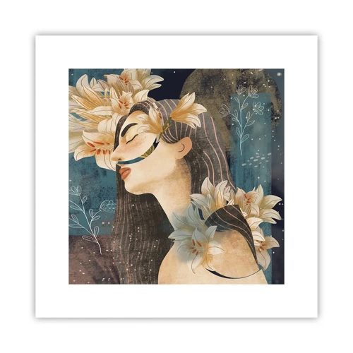 Affiche - Poster - Conte de fée sur la princesse lilas - 30x30 cm