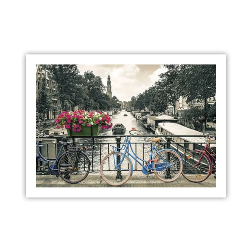 Affiche - Poster - Couleurs de rue d'Amsterdam - 70x50 cm
