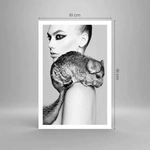 Affiche - Poster - Dame au chinchilla - 61x91 cm