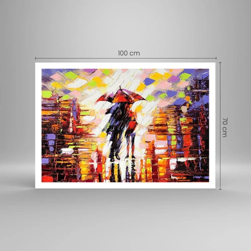 Affiche - Poster - Ensemble à travers la nuit et la pluie - 100x70 cm