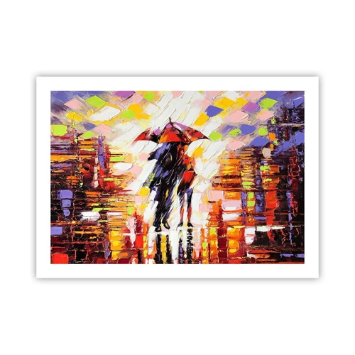 Affiche - Poster - Ensemble à travers la nuit et la pluie - 70x50 cm