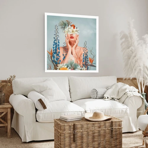 Affiche - Poster - Femme - fleur - 30x30 cm