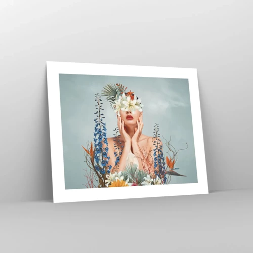 Affiche - Poster - Femme - fleur - 50x40 cm