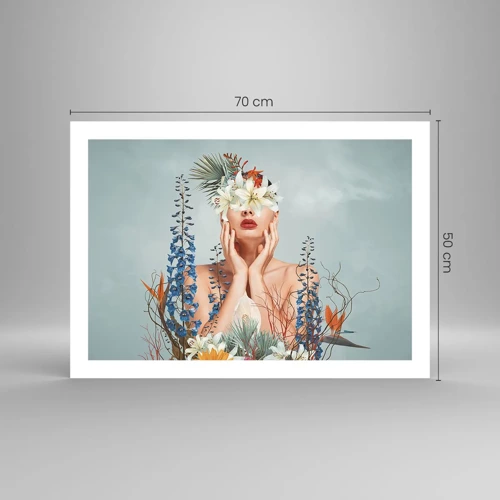 Affiche - Poster - Femme - fleur - 70x50 cm