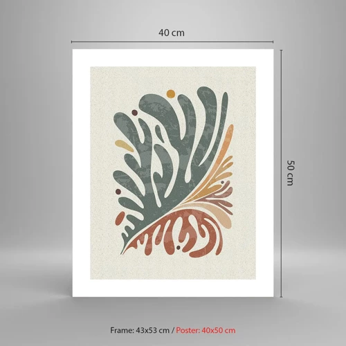 Affiche - Poster - Feuille multicolore - 40x50 cm