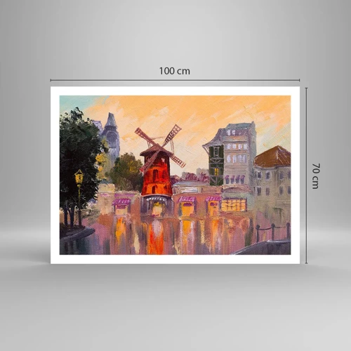 Affiche - Poster - Icones parisiennes – le Moulin rouge - 100x70 cm