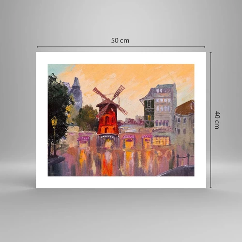 Affiche - Poster - Icones parisiennes – le Moulin rouge - 50x40 cm