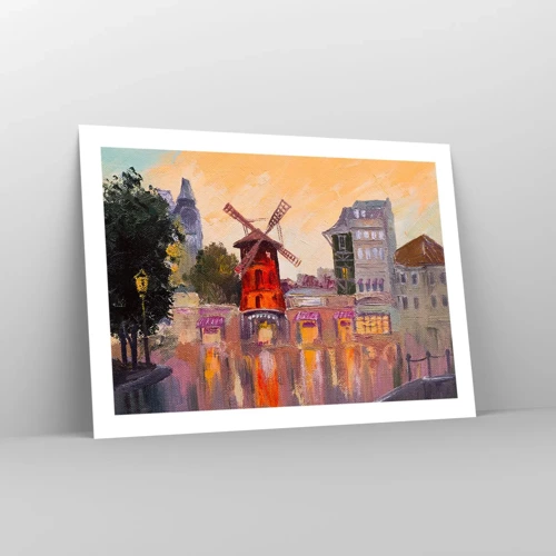 Affiche - Poster - Icones parisiennes – le Moulin rouge - 70x50 cm
