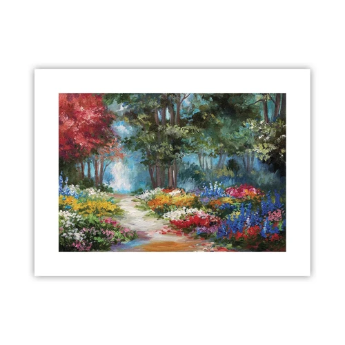 Affiche - Poster - Jardin forestier, forêt de fleurs - 40x30 cm