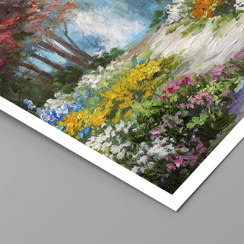 Affiche - Poster - Jardin forestier, forêt de fleurs - 40x30 cm