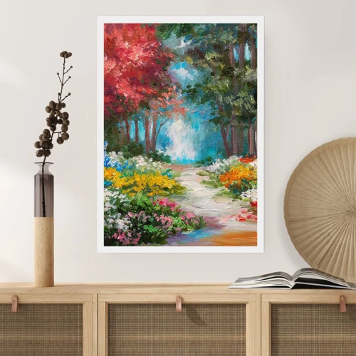 Affiche - Poster - Jardin forestier, forêt de fleurs - 50x70 cm