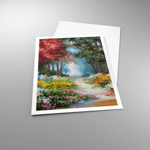 Affiche - Poster - Jardin forestier, forêt de fleurs - 70x100 cm