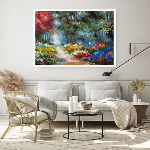 Affiche - Poster - Jardin forestier, forêt de fleurs - 70x50 cm