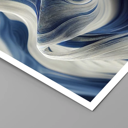 Affiche - Poster - La fluidité du bleu et du blanc - 30x40 cm