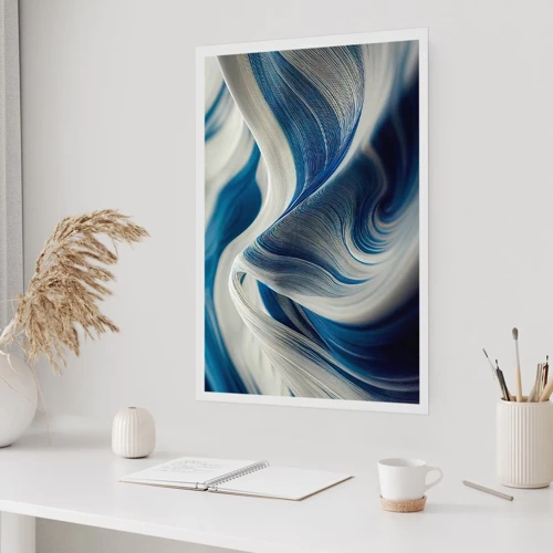 Affiche - Poster - La fluidité du bleu et du blanc - 40x50 cm