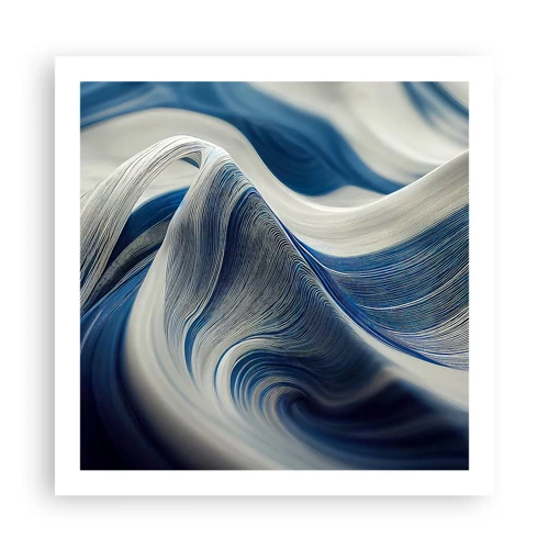 Affiche - Poster - La fluidité du bleu et du blanc - 60x60 cm
