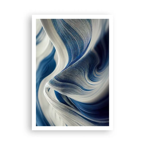 Affiche - Poster - La fluidité du bleu et du blanc - 70x100 cm